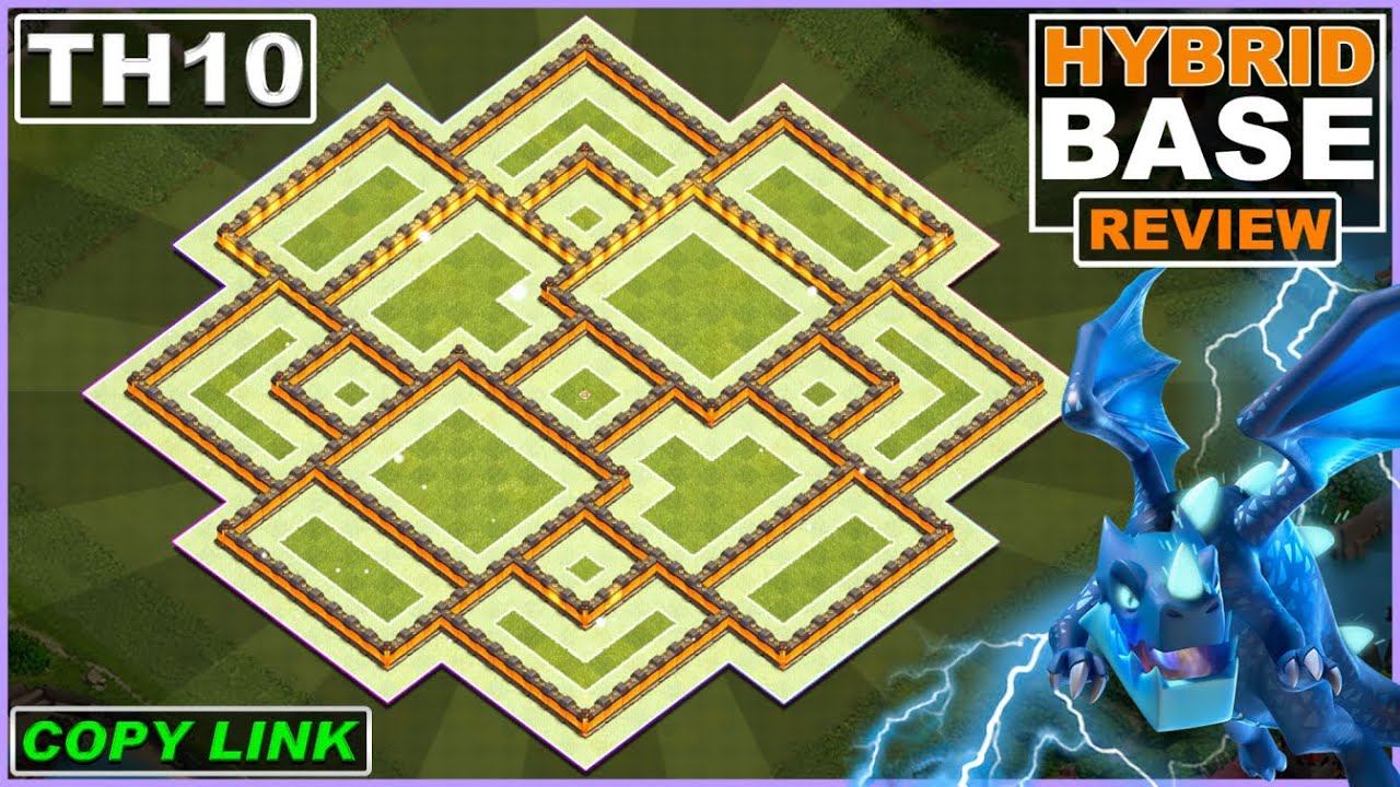 НОВИНКА! Гибридная база TH10 2022 Копировать ссылку! База ратуши 10 Trophy — Clash of Clans