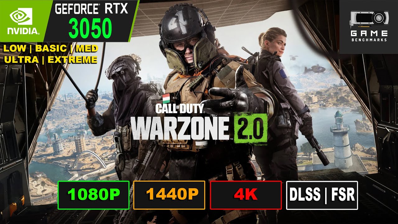 COD WARZONE 2 | RTX 3050 | 1080P | 1440P | 4K | DLSS | FSR Benchmark
