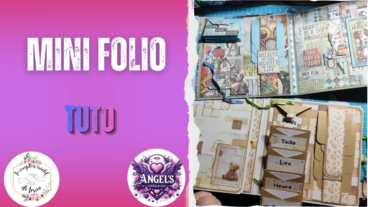 Folio Bébé #stamperia #baby en partenariat avec #lecomptoircreatifdelorna. Faire part naissance TUTO