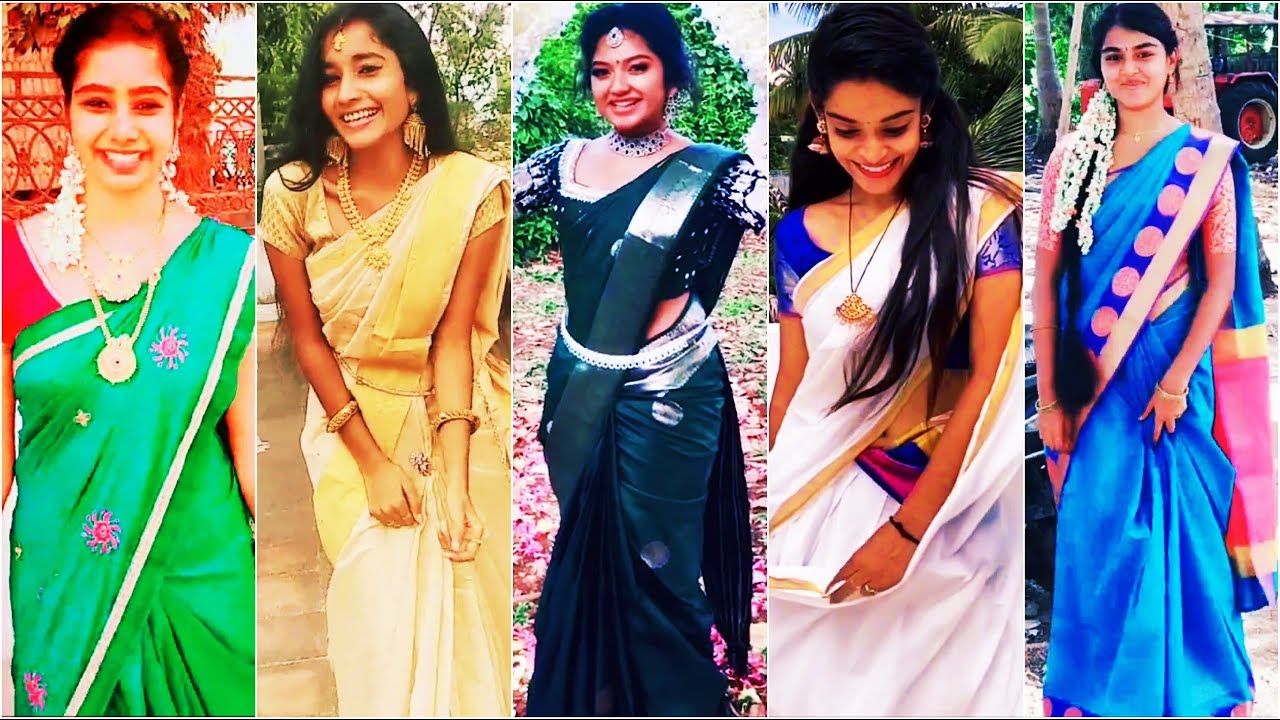 💞 Tamil 😍Beautiful 😘Cute 👸Girls in 👗 Saree Tik Tok Videos | Latest Trending Saree TikTok Videos