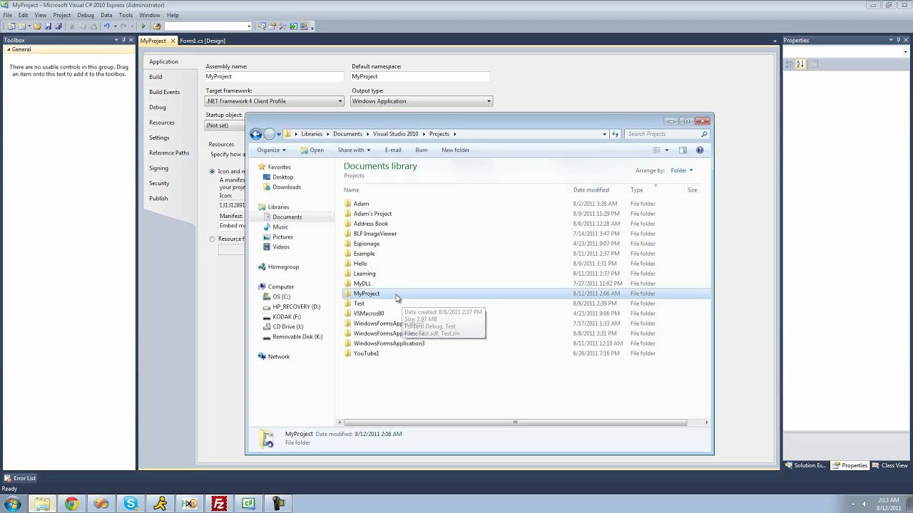 C# Beginners Tutorial - 200 - Changing Your Project's Properties