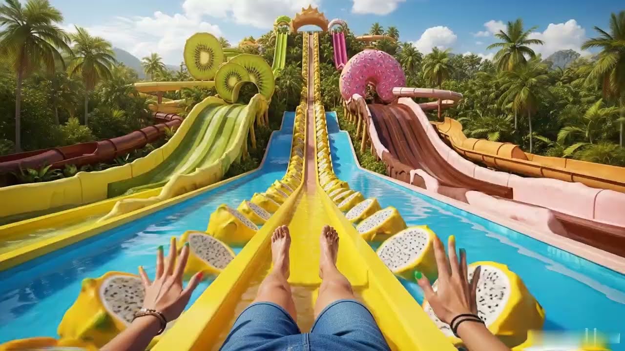 Which Vegetable Water Slide Would You Ride? 🥕🥦 | Ultimate Relaxing Garden Slides