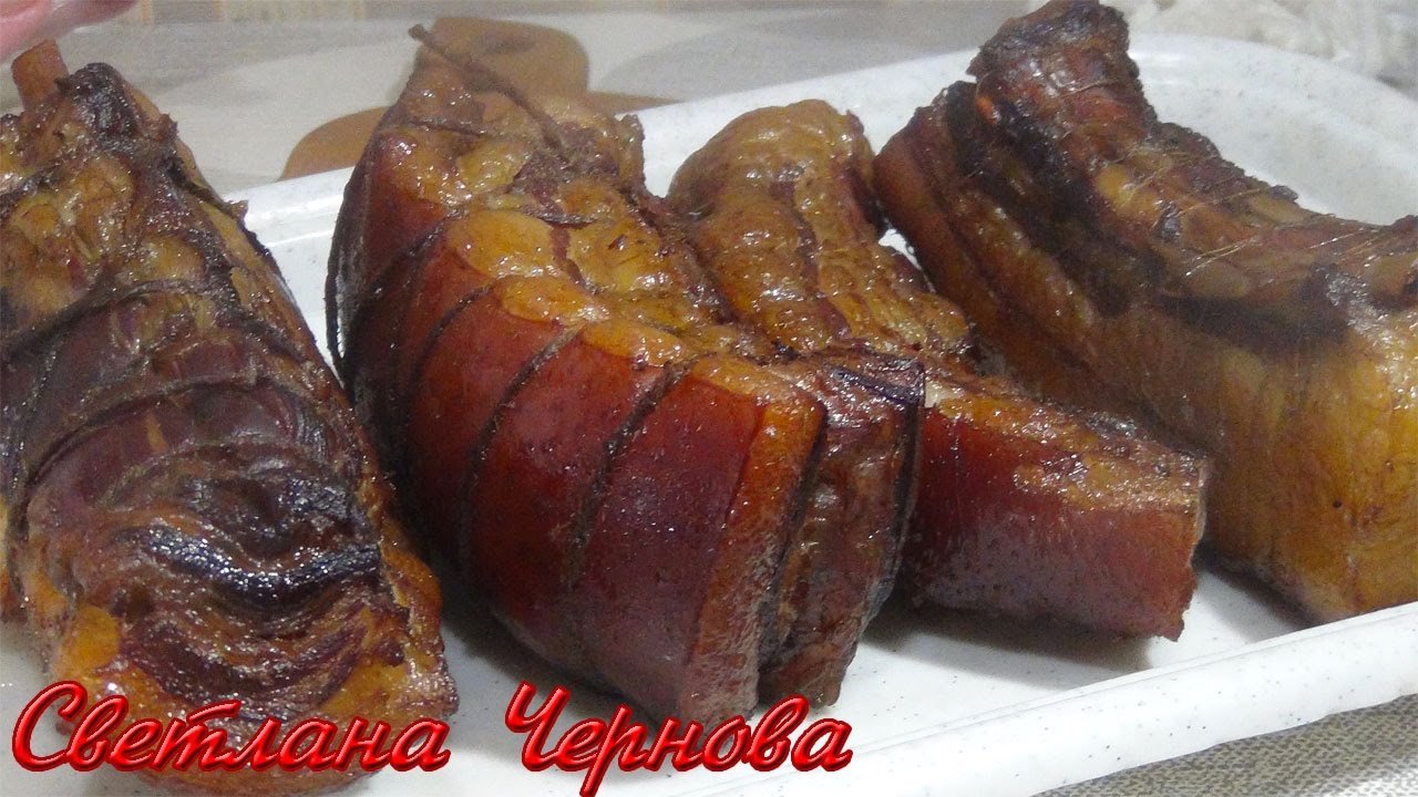 Домашнее копчение подчерёвка  /Homemade smoked bacon