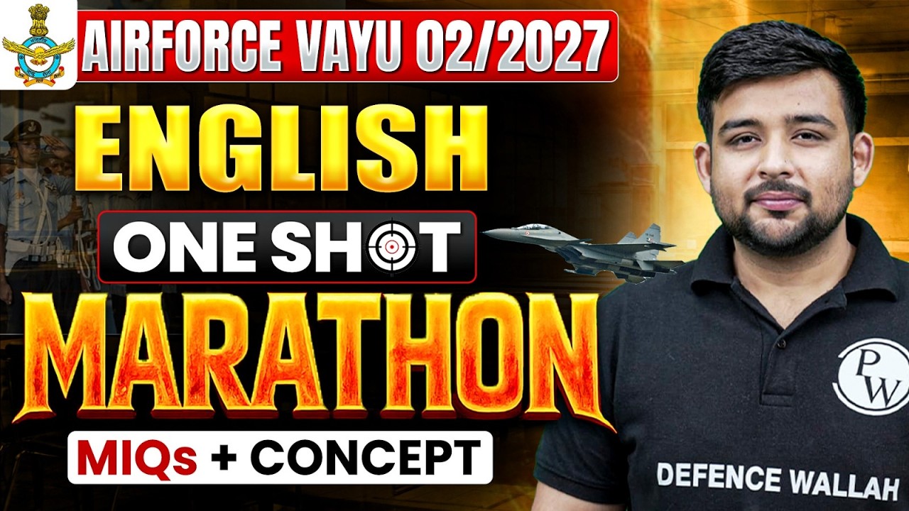 English One Shot 🚀 | Agniveer English One Shot Marathon | Airforce Vayu 02/2027 | Tejas 2027 DW