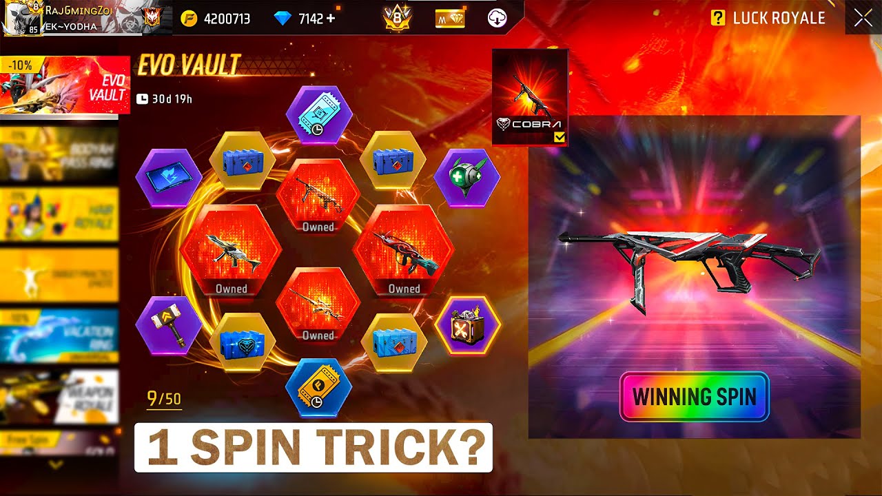 Finally Cobra MP40 Mil Gaya 🤩 | New Evo Vault 1 Spin Trick Today | 2 December Evo Vault in Free Fire