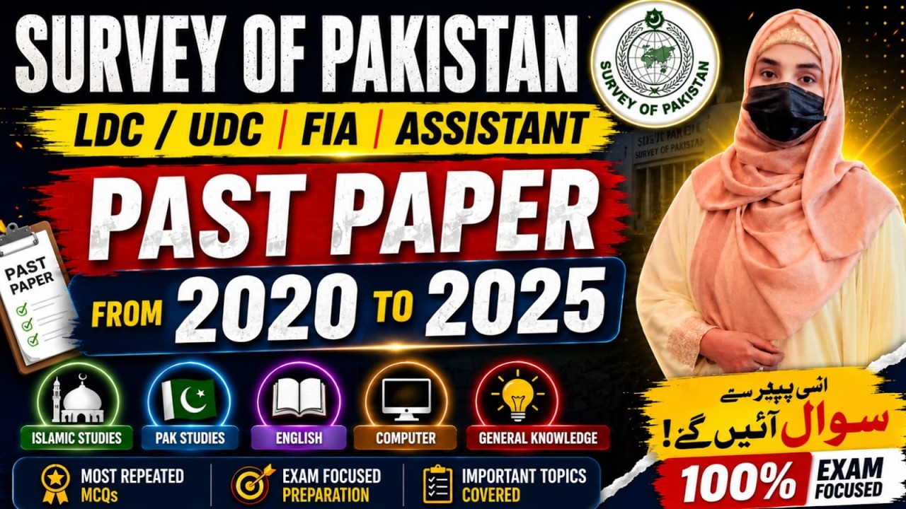 Survey of Pakistan Recruitment 2026 | Past Papers with Solved Answers | LDC UDC Assistant