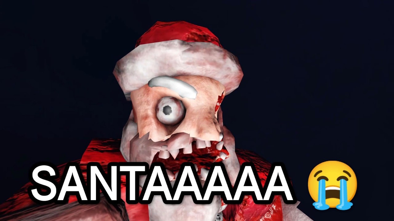 3  NOOBS TRATANDO DE ESCAPAR DEL LOCO DE SANTA en ROBLOX...🔪😭