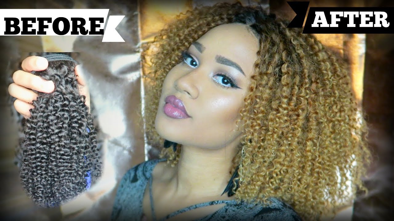 From Brown to Blonde! How to Bleach/Color Kinky Curly Hair| Step by Step [Part 1]