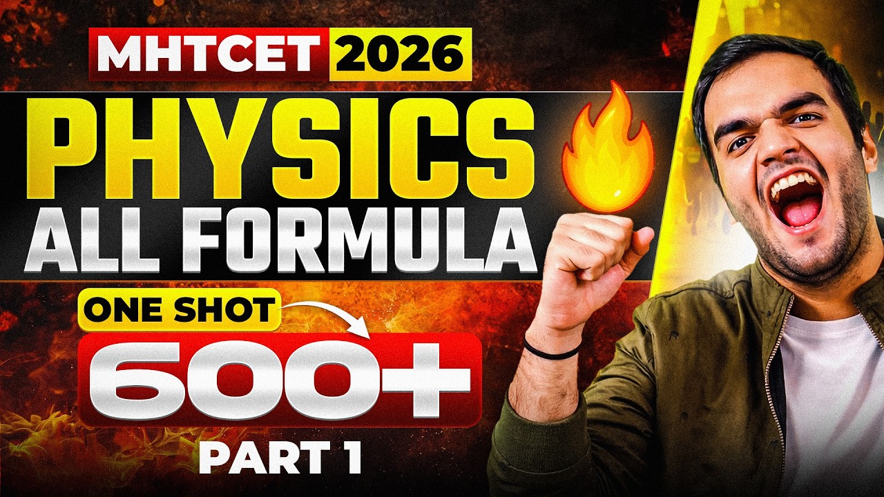 MHTCET Physics All Formulas One Shot Revision - Physics Part 1 MHTCET 2026 2027 RG Lectures #mhtcet