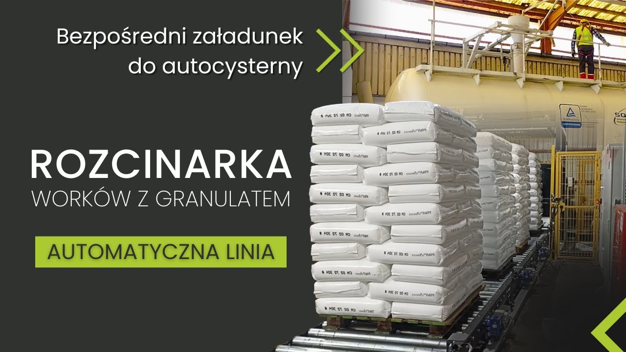 Automatyczna linia do opróżniania worków z transportem granulatu