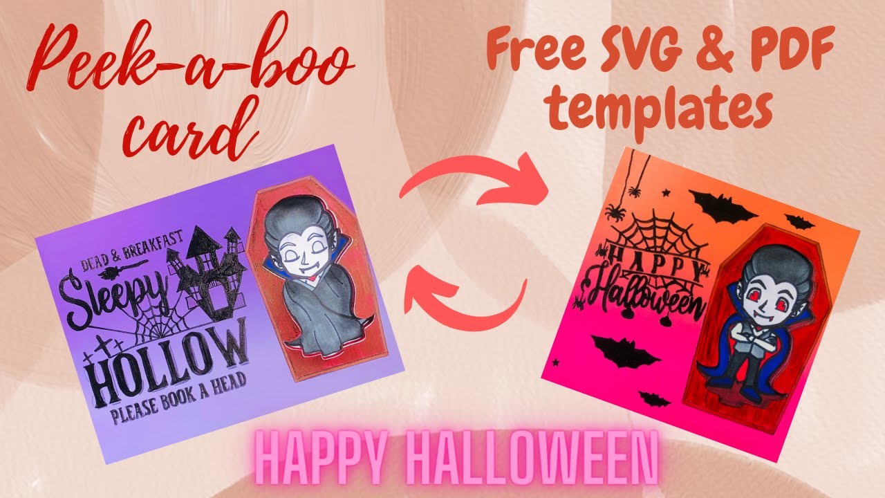 DIY Halloween Peek-a-boo card || Free SVG & PDF templates