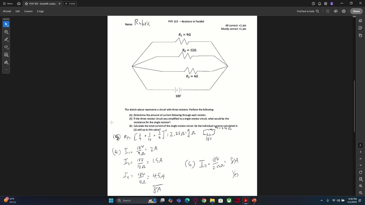 PHY 103 - Seventh Worksheet Guide