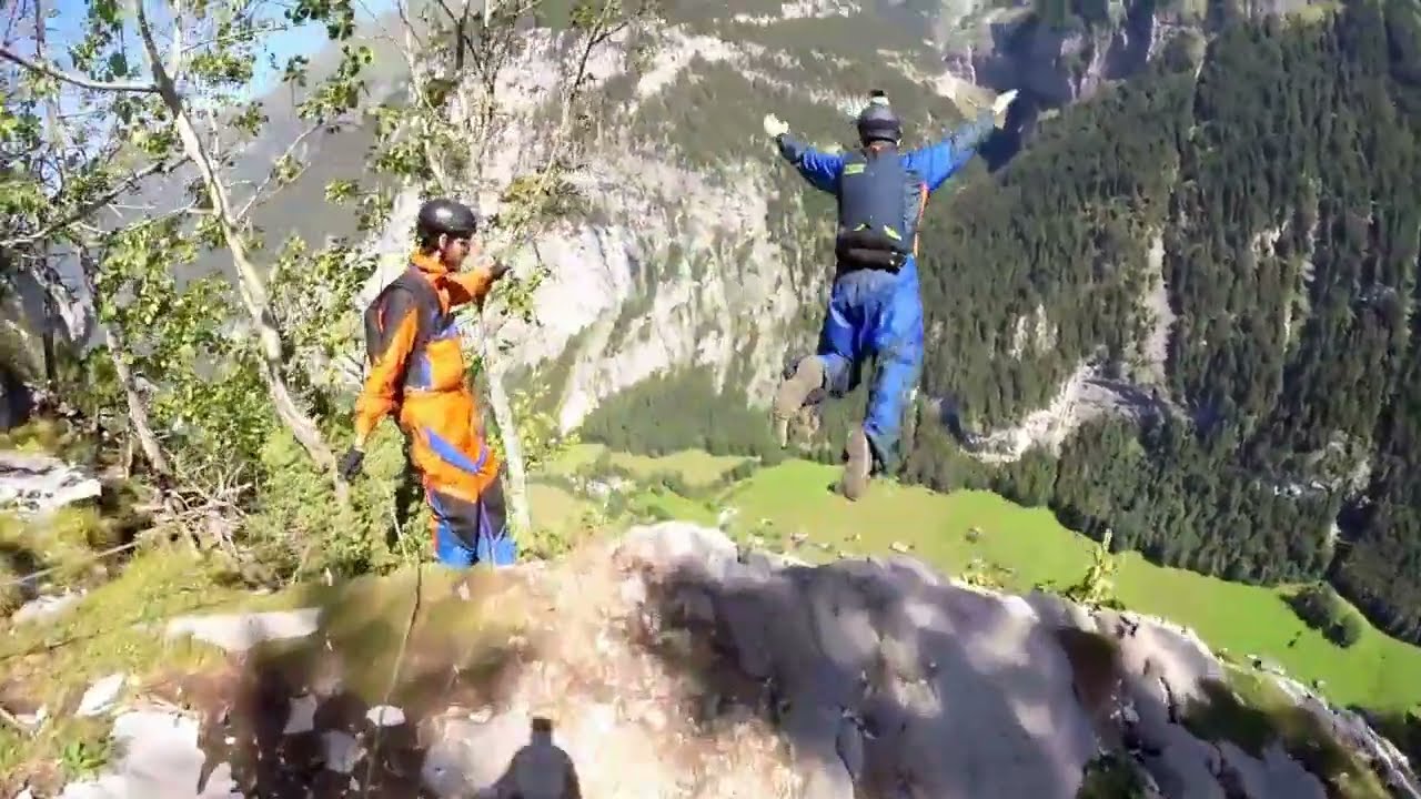 Szwajcaria Lauterbrunnen BASE JUMPING - Kompilacja skoków w tym pięknym miejscu