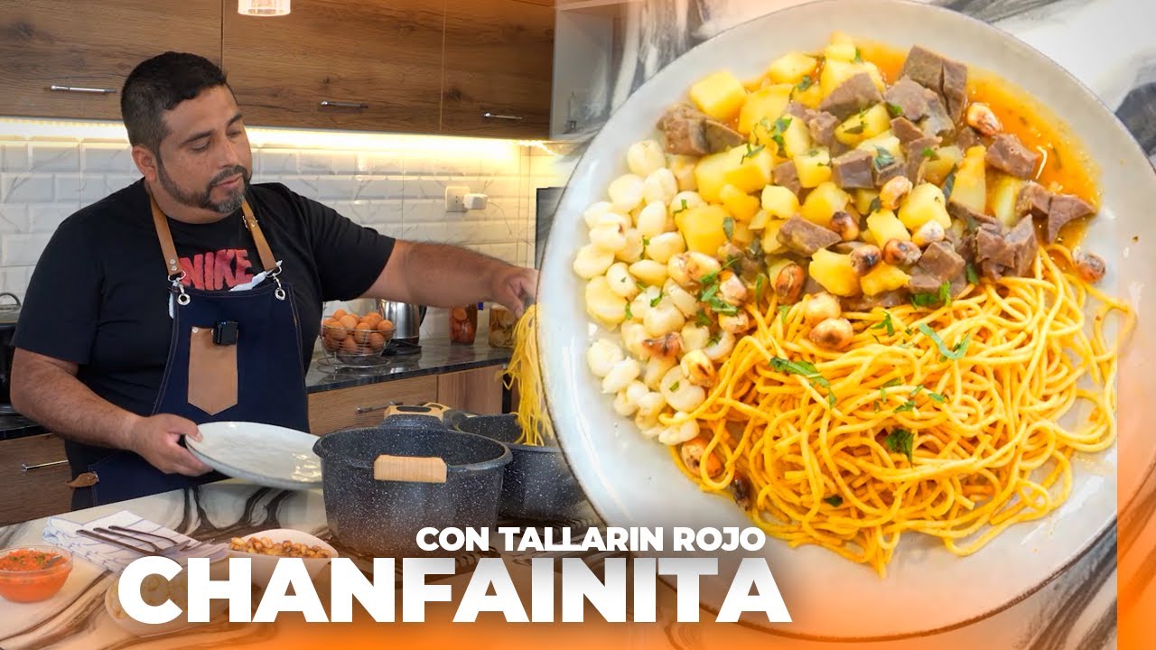 COMO HACER  CHANFAINITA CON TALLARIN ROJO FÁCIL Y RÁPIDO