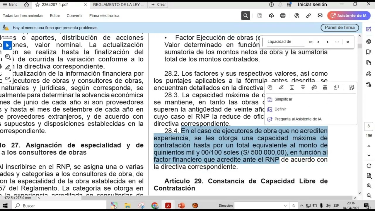 CAPACIDAD M&Aacute;XIMA DE CONTRATACI&Oacute;N  -  NUEVO REGLAMENTO 2025