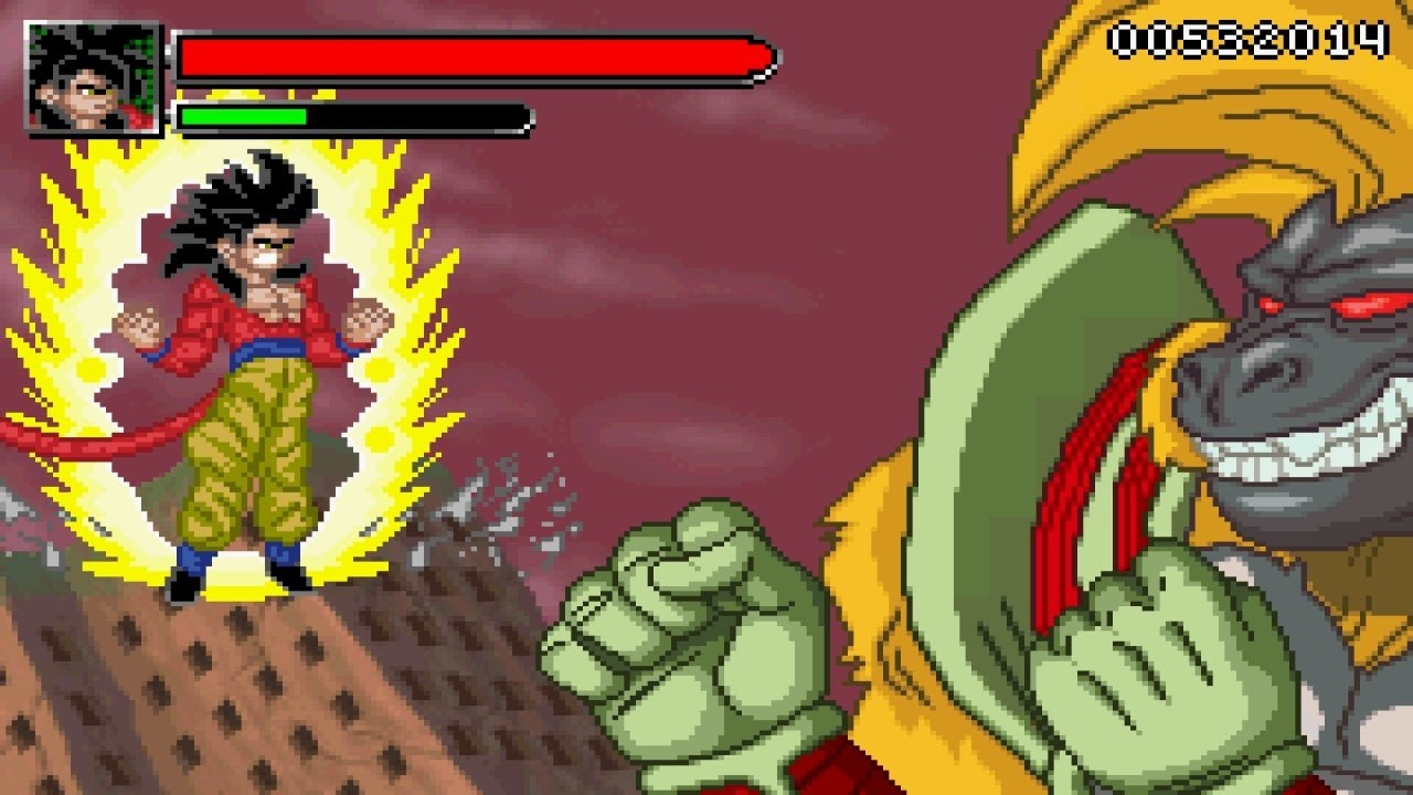 Dragon Ball GT Transformation - SSJ4 Goku vs Great Ape Baby【HD】