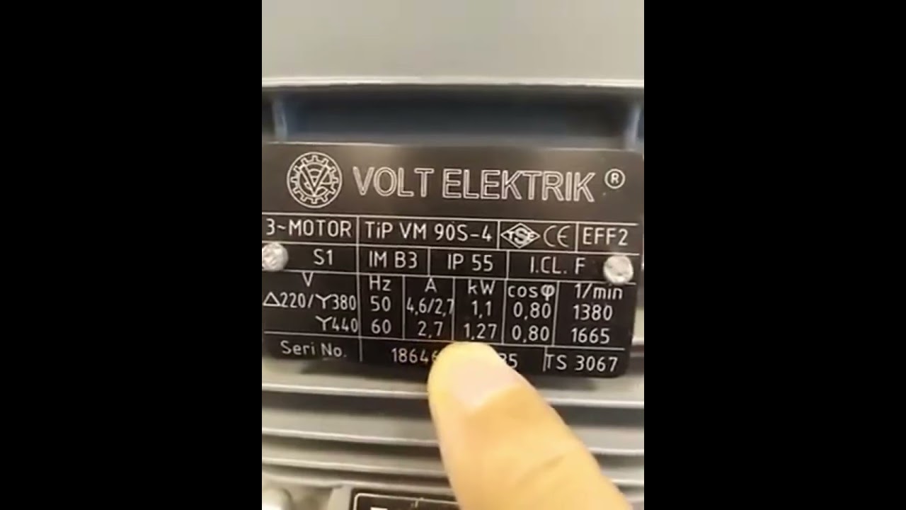 قراءة بيانات لوحة المحرك الكهربائي ( الموتور الكهربي ) Motor 1Ph , 3Ph
