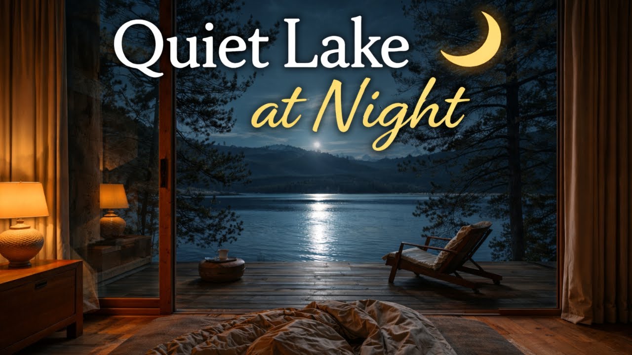 Quiet Lake at Night 🌙 | Calm Water & Night Air (1 Hour)