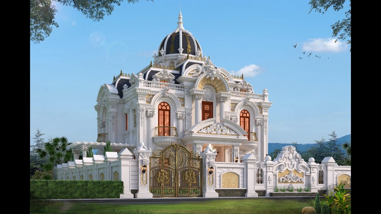 Biệt thự lâu đài cổ điển Pháp 2 tầng (CĐT: ông Sinh - Hà Tĩnh) BT23316