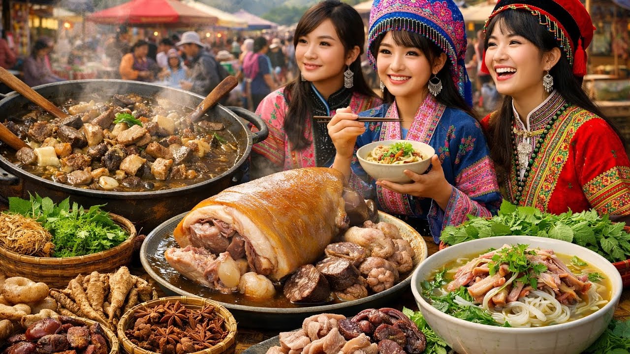 Không Khí Chợ Phiên Biên Giới Ngày Giáp Tết | Ăn Gì Cũng Mê, Đồ Rừng Bán Đắt 