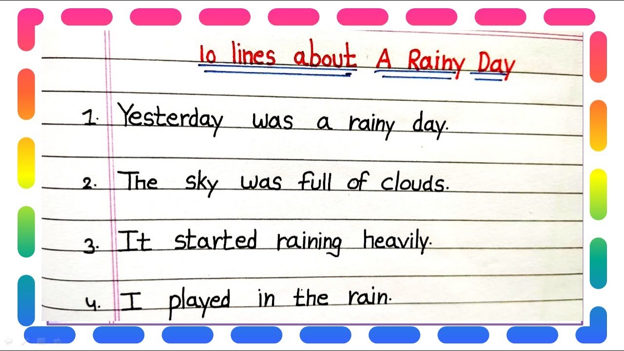 10 Lines on A Rainy Day in English | 10 lines Essay on Rainy Day || Rainy Day Sentences @ABMClass