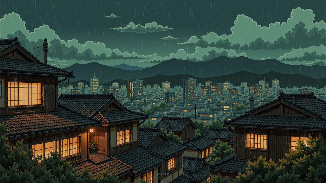 Daydream 🌆 Rainy Lofi Songs to Make You Calm Down and Feel Better🌧️Lofi Rain~Japanese Town Ambienc