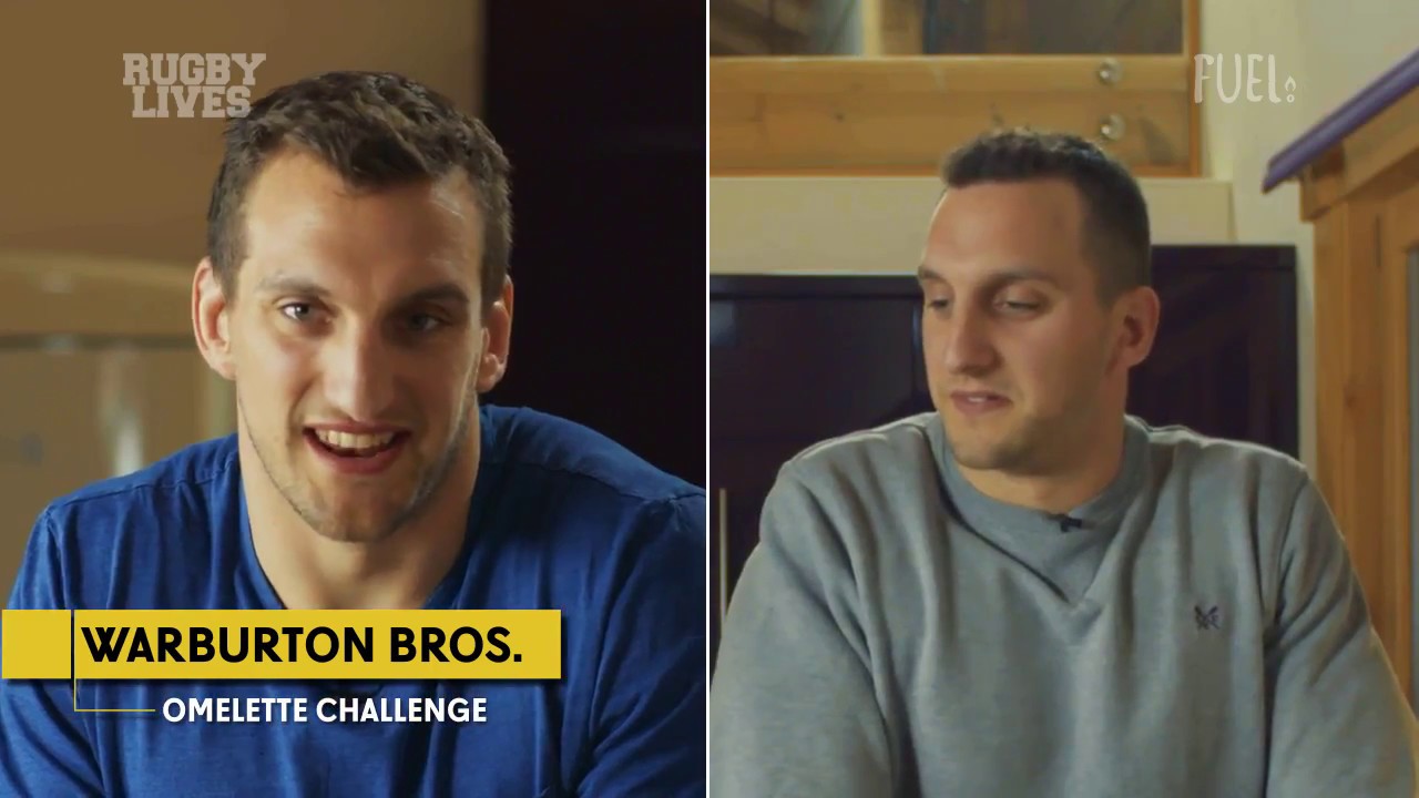 Wales rugby's Sam Warburton vs brother Ben in omelette challenge