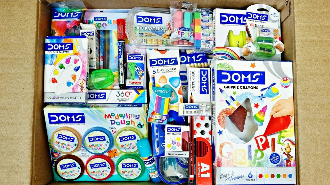 Ultimate DOMS Stationery Happie Kit, Water Colour Tube, Wax Crayons, Washable Pen, Erasner, Pencils