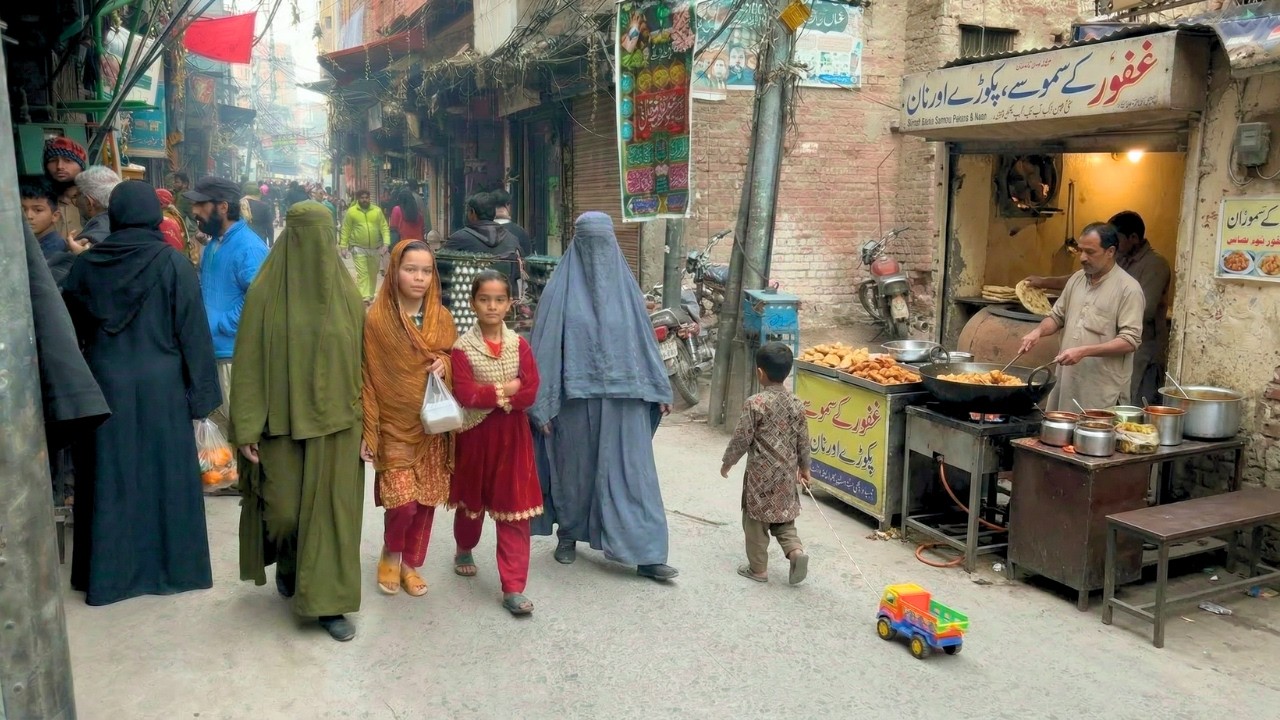 🇵🇰 Настоящая уличная жизнь и уличная еда в Лахоре, Пакистан | Пешеходная экскурсия в формате 4K 60