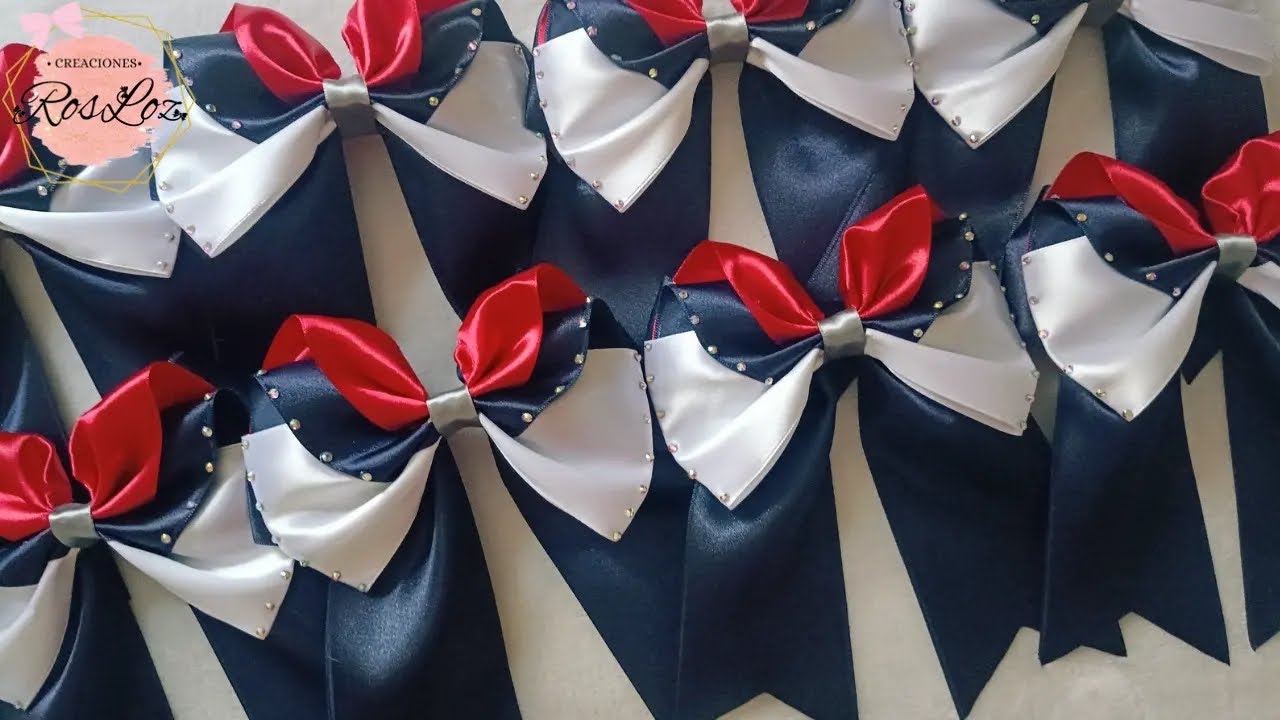 Moño escolar con listón de 7.5 cm 🎀✨ #lazos #escolar #diy