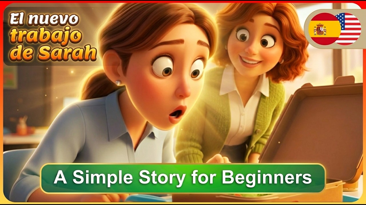 LEARN SPANISH with a Simple Story (A1-A2) - Sarah's New Job (Slow Spanish)