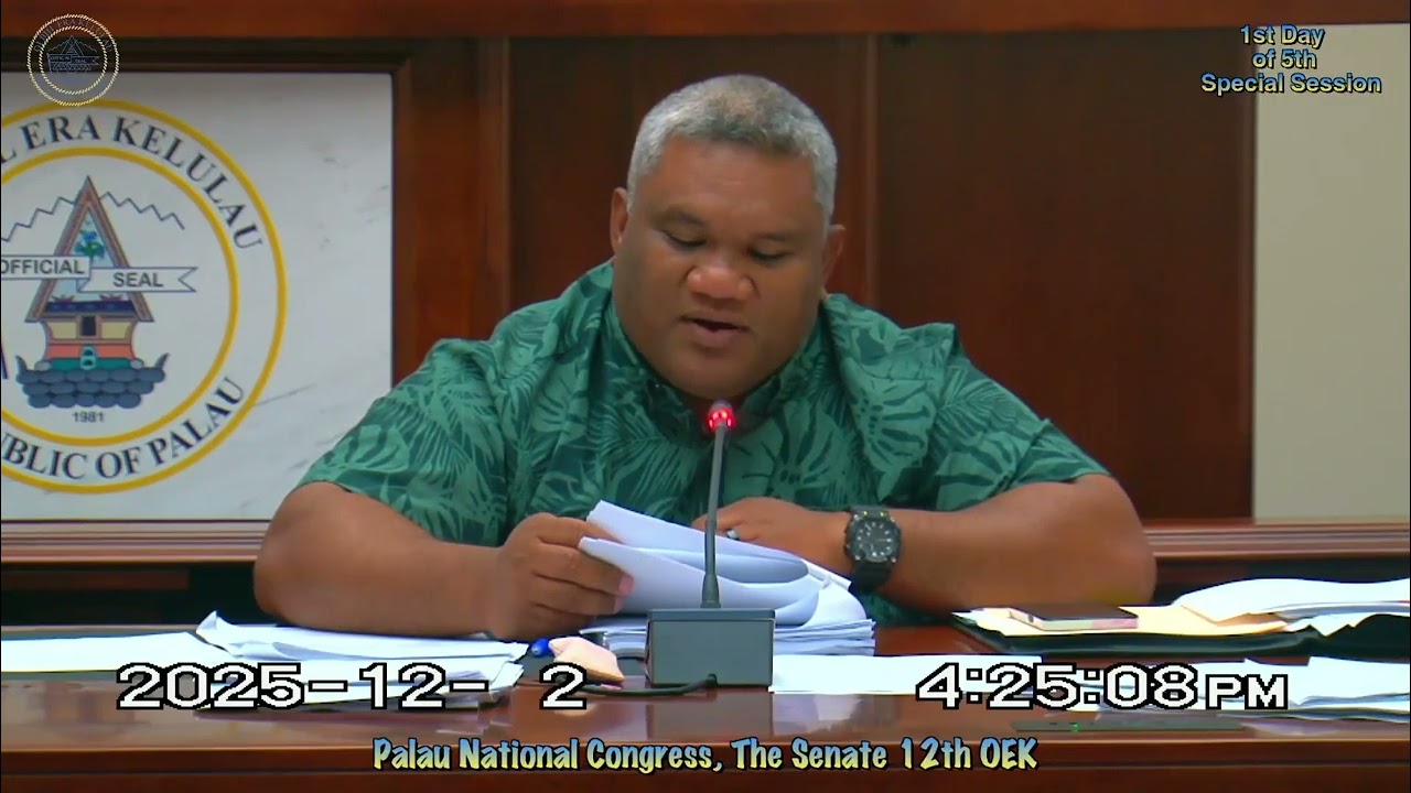 Palau National Congress | 12th OEK, The Senate 1st Day of 5th Special Session