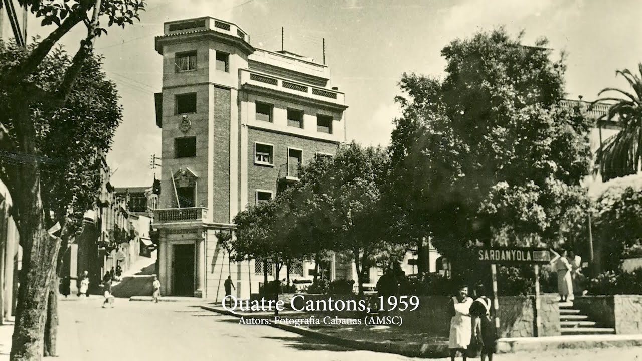 Fotografies antigues de la plaça dels Quatre Cantons de Sant Cugat