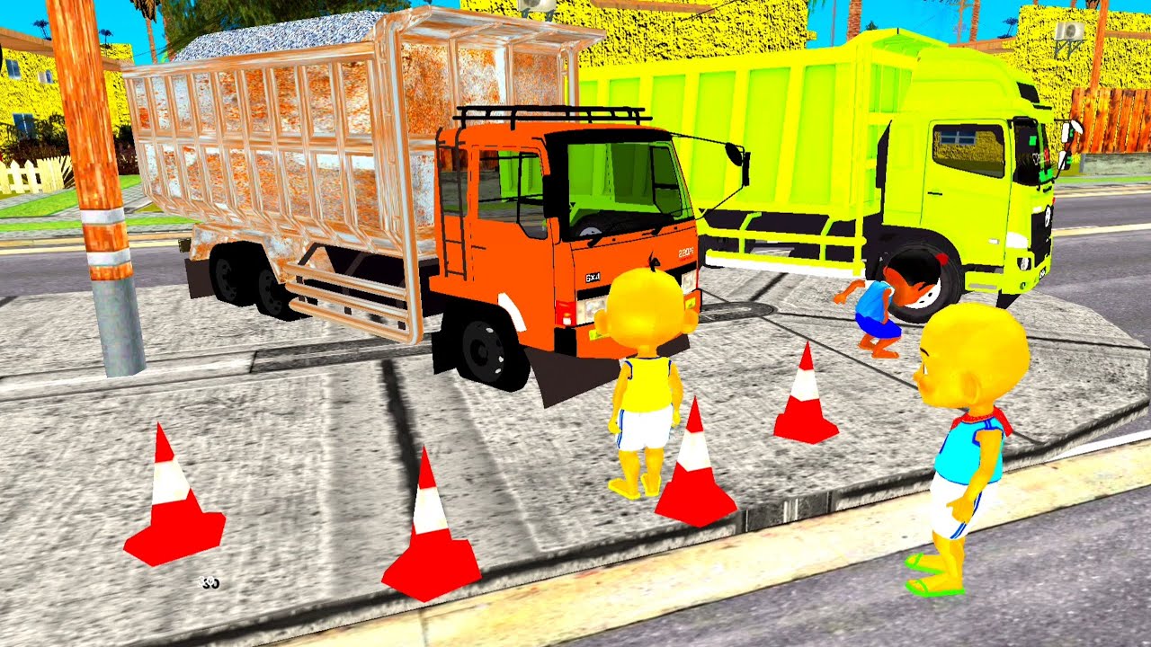 Upin Ipin Truk Oyen di Kawal hingga Petang ,Ketemu Papa Polisi 🤣 Dunia Poyo