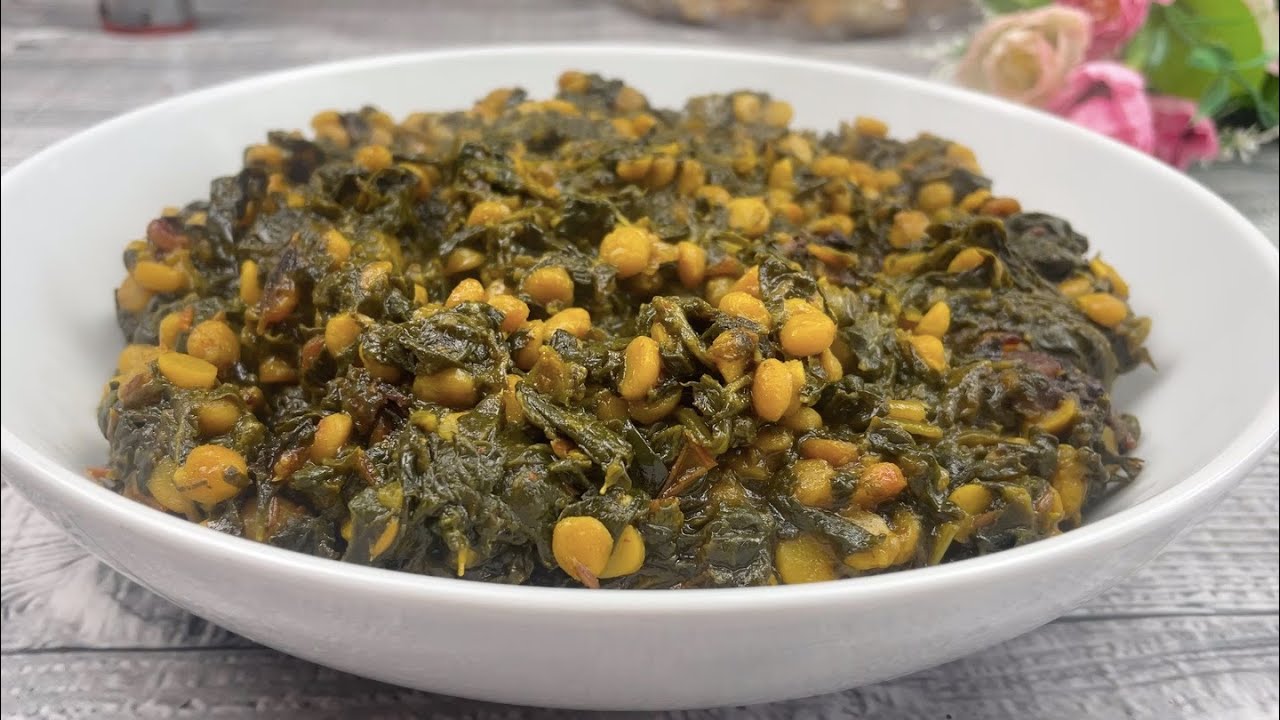Palak Chana Dal Recipe • How To Make Dal Saag Recipe • Dal Palak Recipe • Vegan Spinach Lentil Curry