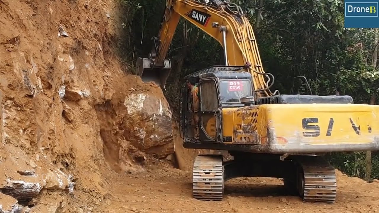 Amazing Moments of Rocks Removing Task with JCB Excavators, JCB Backhoe, and Sany Excavator