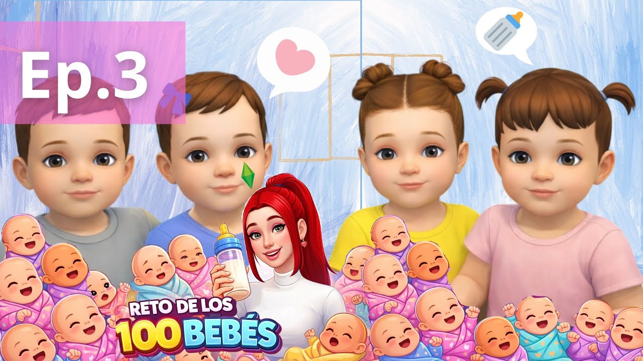 👶 CAOS TOTAL 😵‍💫 ¡Los bebés CRECEN! | Reto 100 Bebés | 100 Baby Challenge - Sims 4 (Ep.3) 😴💥