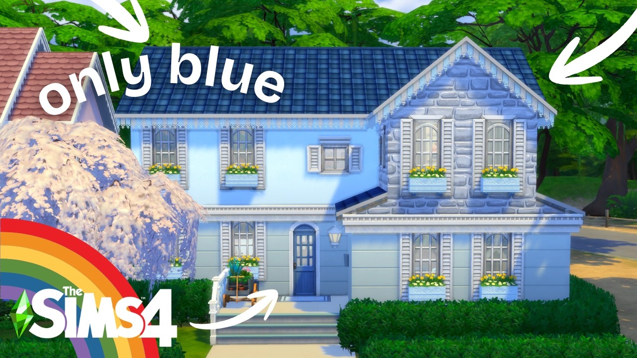 an all BLUE house in the Sims 4 - Rainbow Neighborhood