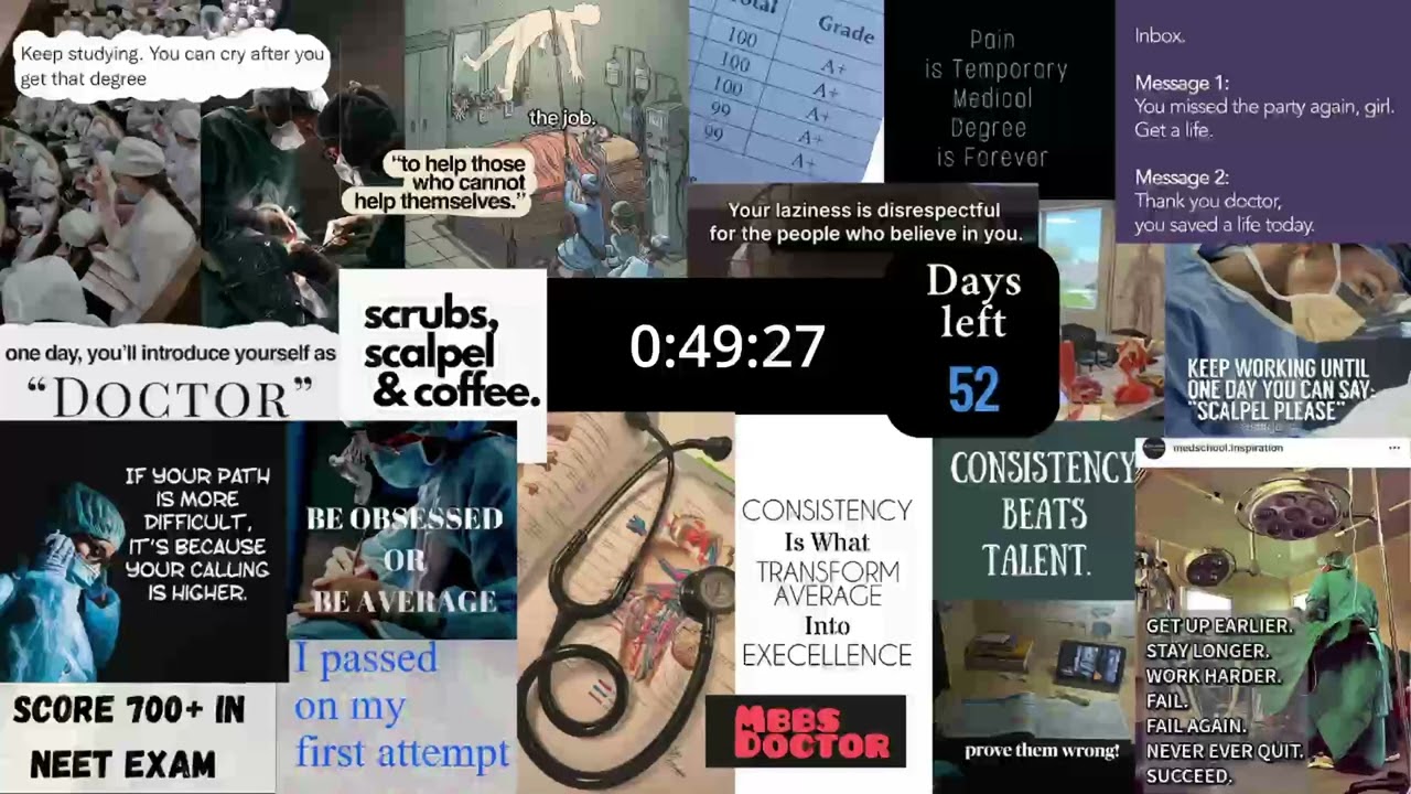 52 Days Left for NEET 2026 | 1 Hour Study Timer (No Music, No Excuses)