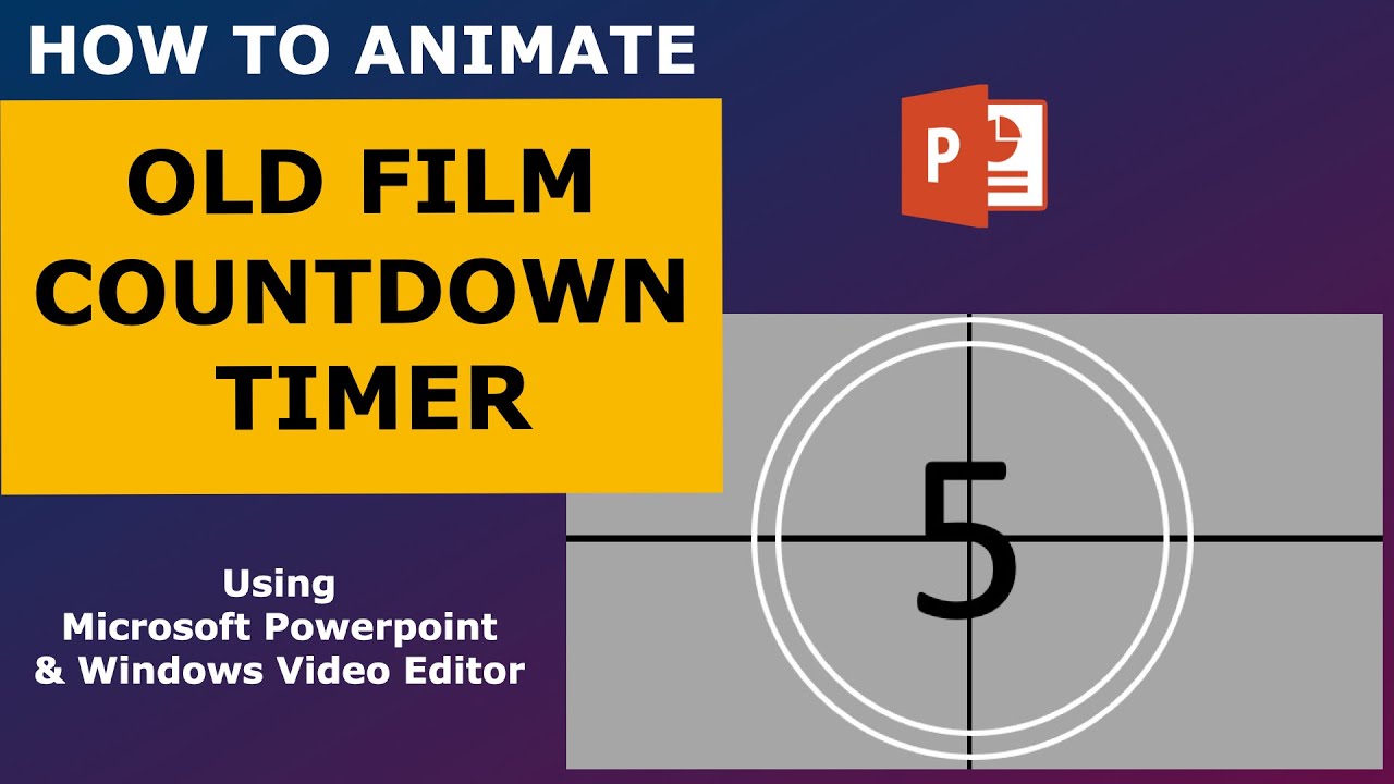 How to animate Old film Countdown Timer using PowerPoint | MarOne