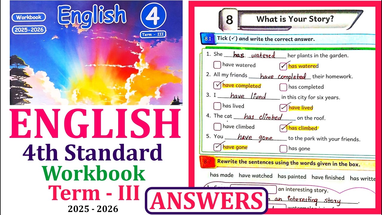 4th standard English workbook term 3 unit 8 What is Your Story l 4th std workbook 2026 #4thstandard