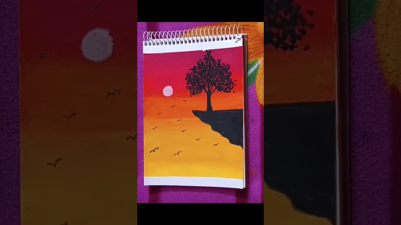 🌅 Mesmerizing Sunset Landscape Painting
