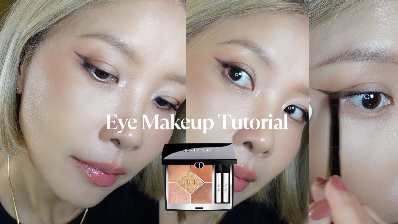 Ежедневный урок по макияжу глаз в теплую осеннюю погоду, Dior 428 Amber Pearl, провисающие глаза,...