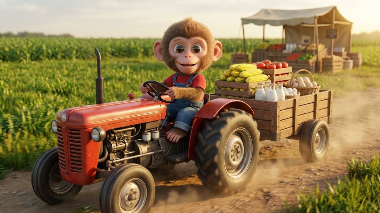 Baby Monkey Sells Corn, Tomatoes, Milk & Duck Eggs to Save Money for the Coming Winter! 🚜❄️