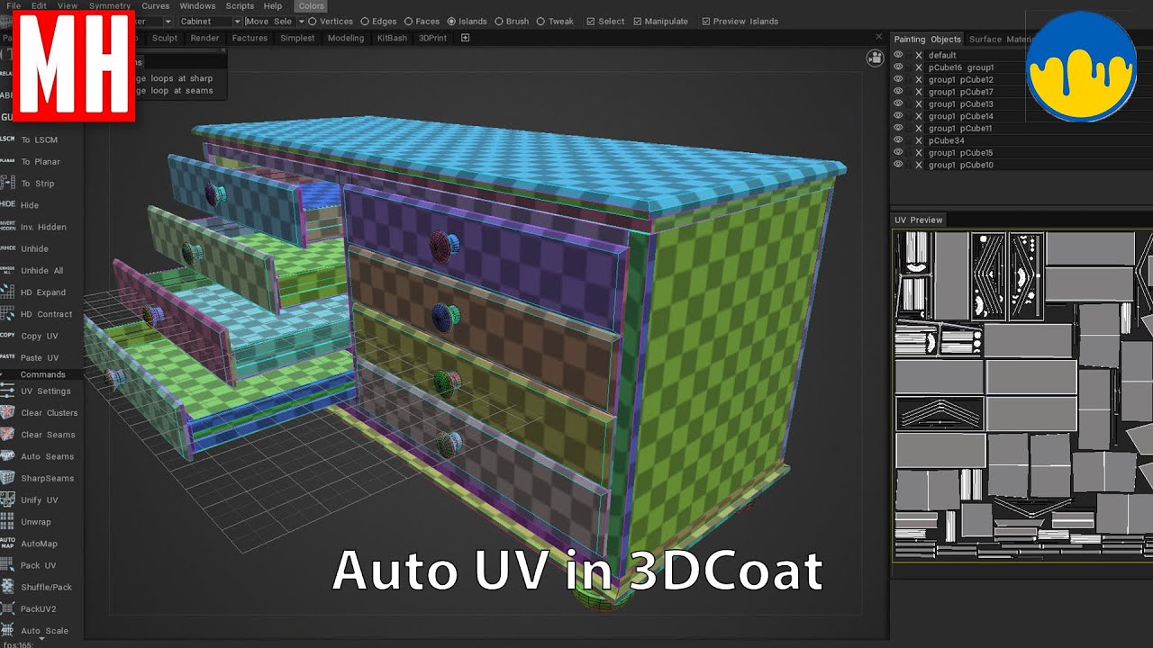 3DCoat 2023 tutorial : Auto UV made very easy  ( 4K Video )