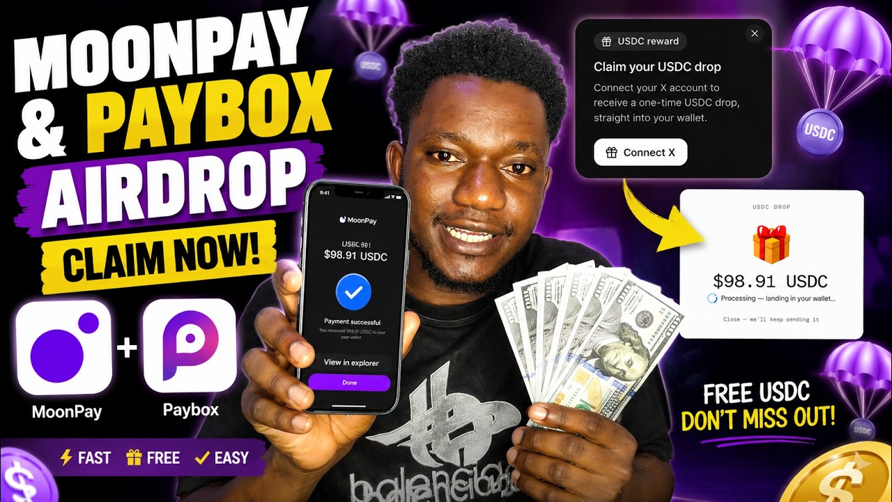 Airdrop от MoonPay и Paybox УЖЕ ЗАПУЩЕН! Как получить БЕСПЛАТНЫЕ USDC (Полное руководство)