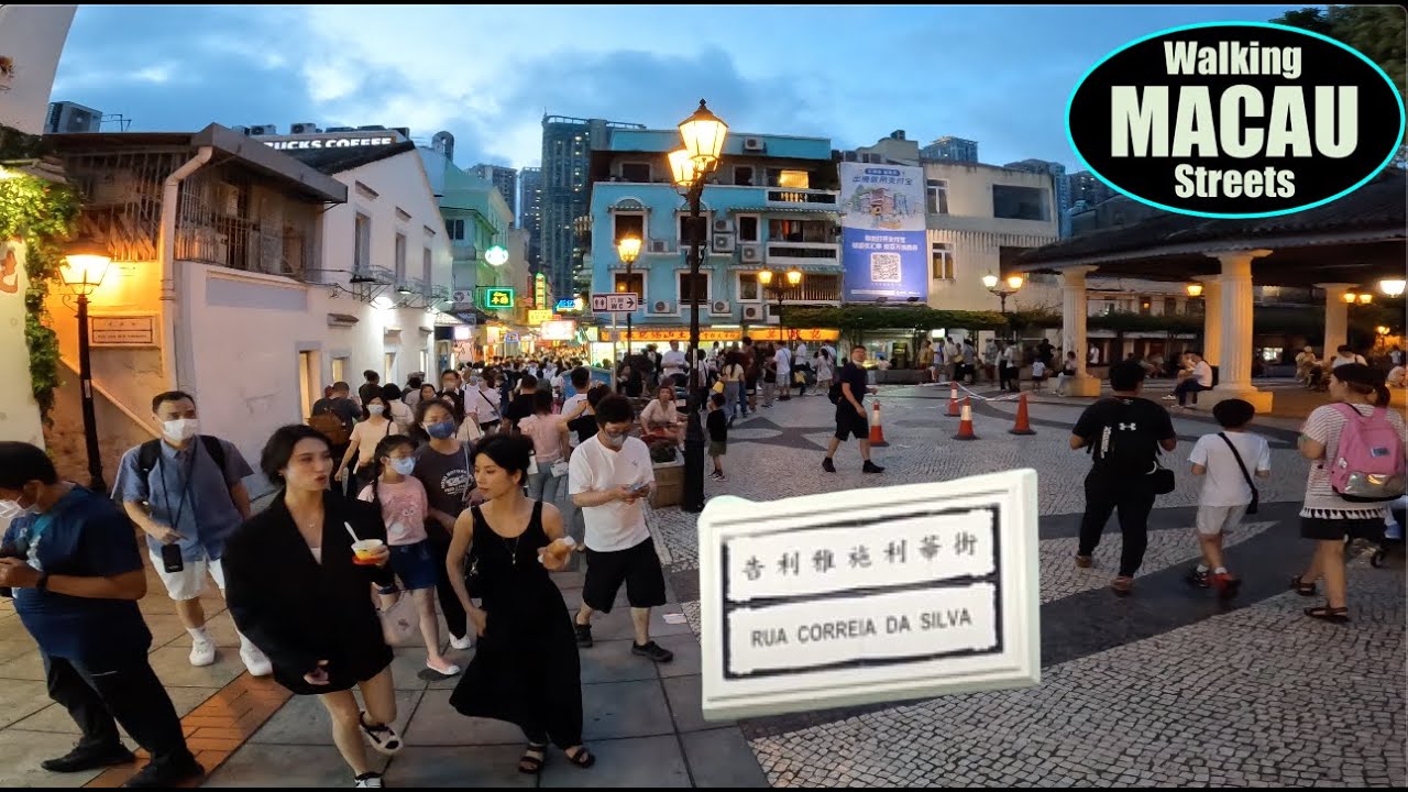 Taipa Village at Night [4K] Walking Macau Streets: Rua Correia da Silva 告利雅施利華街