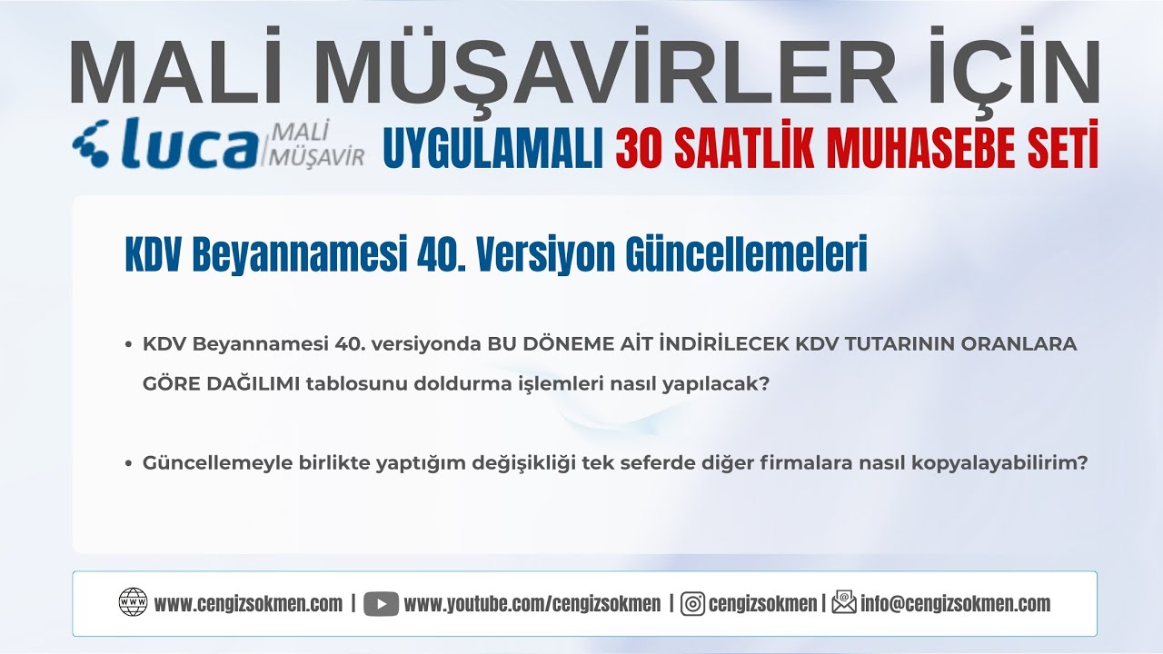 KDV Beyannamesi 40. Versiyon Güncellemeleri