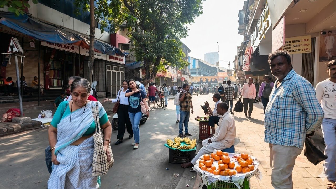 🇮🇳 MUMBAI AS IT IS: 1 Hour Immersive Walk through Dadar | Real Life & Morning Energy