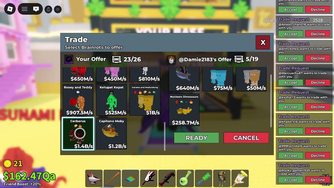 👍TRADING ON STEAL A BRAINROT USING NEW MACHINE 👍LIVE 👍ADD: MilkmanGolfsTTV